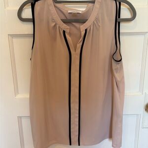 Calvin Klein Pale Pink Blouse with Black Accents